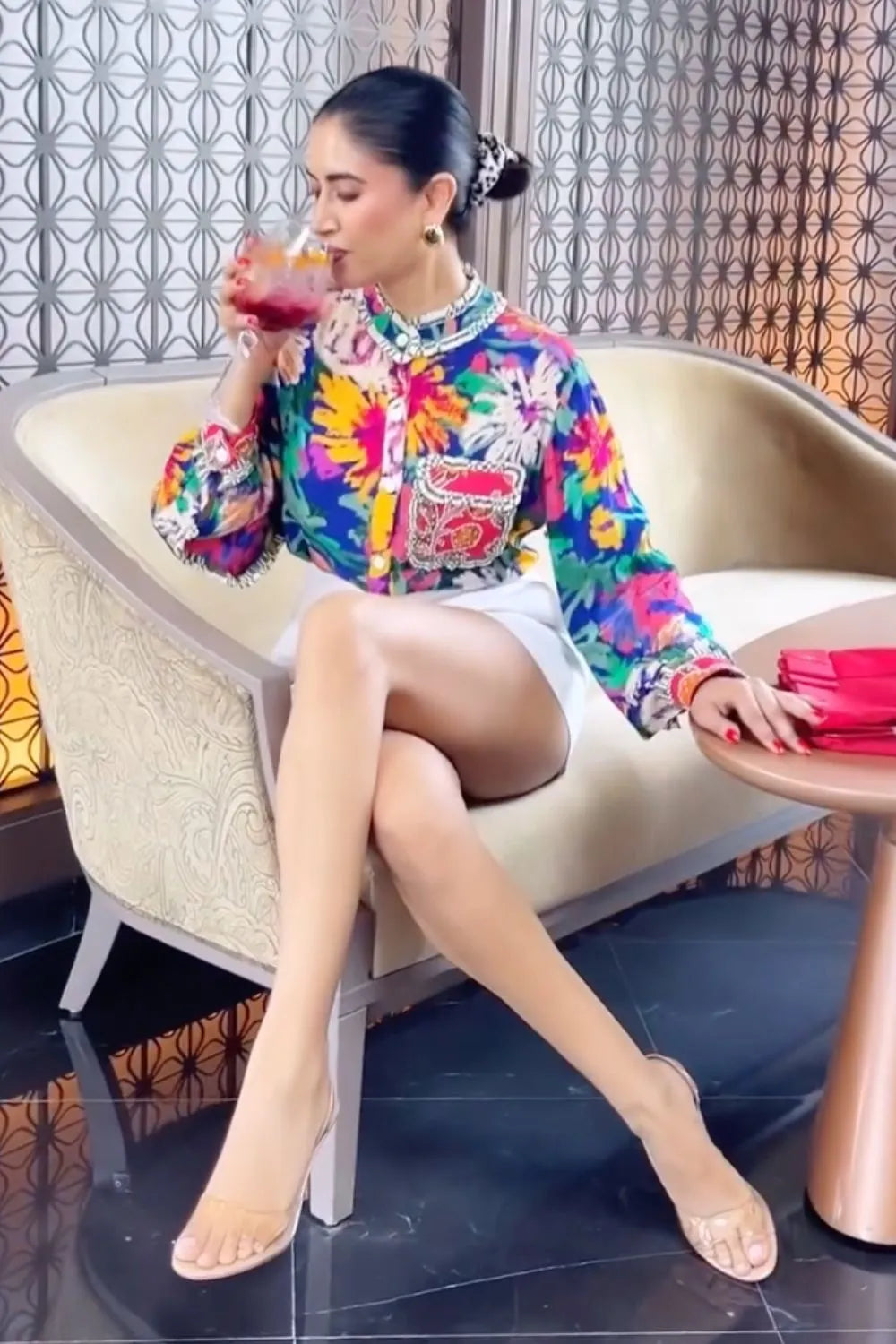 Alisha Pekha In Arisha Blouse, multicolour Vicose Crepe cloth with contemporary silhouette, designed for versatile occasion dressing for woman.