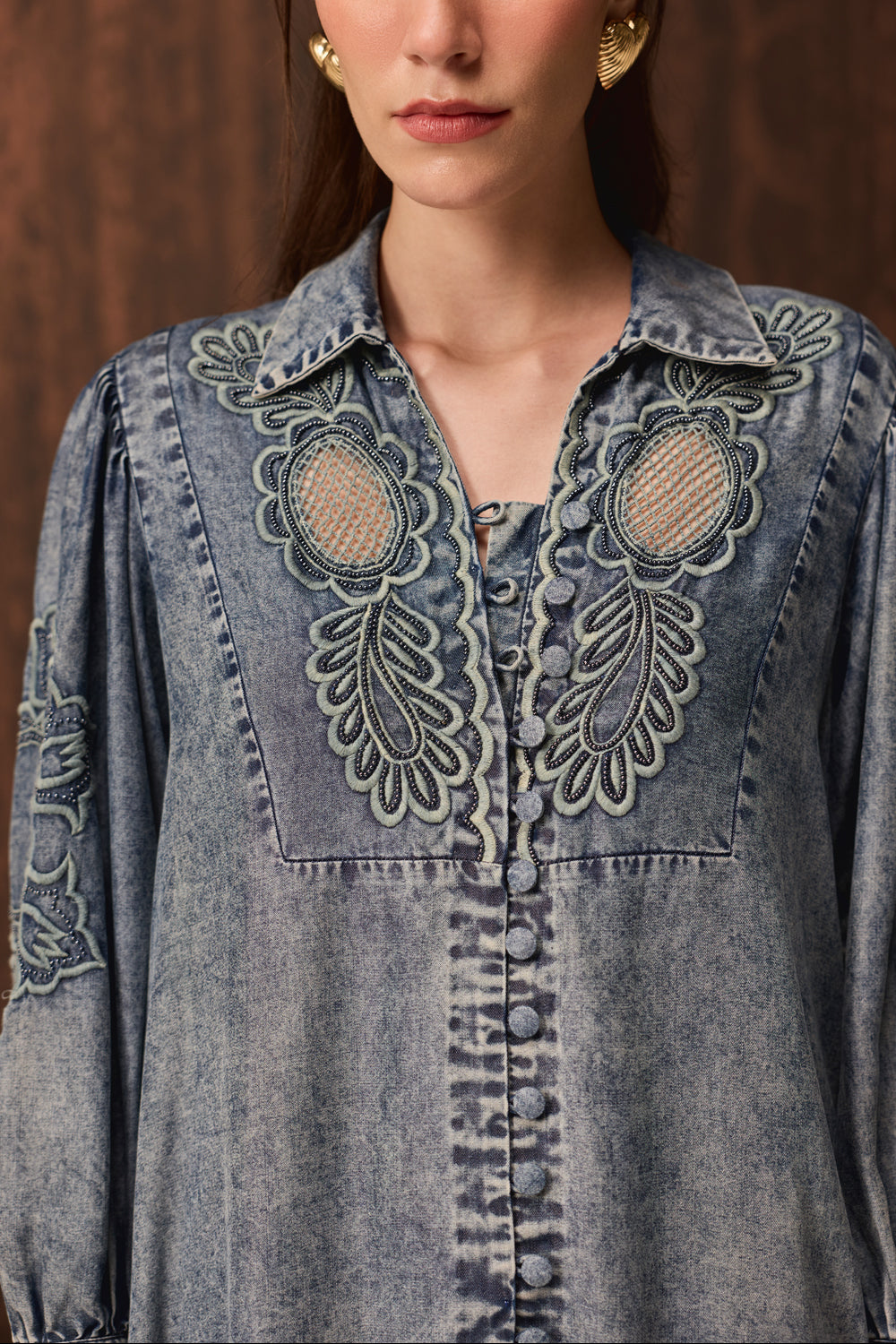 Lahi Embroidered Dress women's embroidered dress featuring intricate decorative craftsmanship and a feminine silhouette, styled for summer celebrations, resort outings, brunches and special occasions.