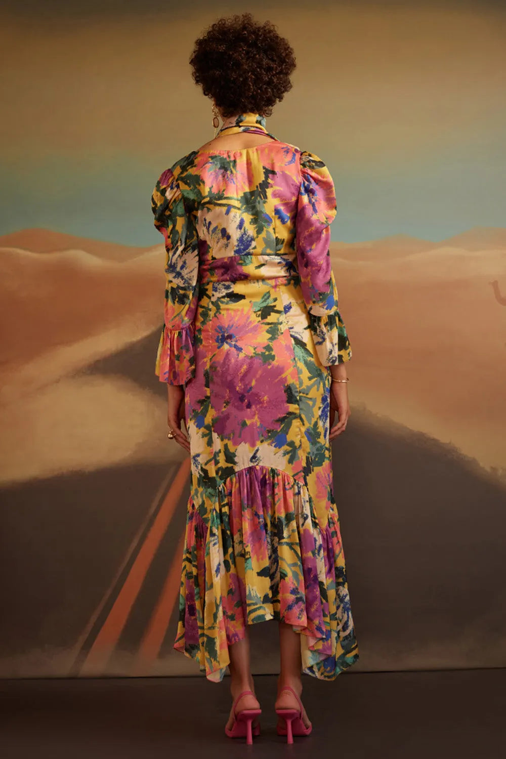 Back view of Madeline Dress women's dress featuring a feminine silhouette and contemporary design, styled for summer brunches, resort vacations, daytime celebrations and special occasions.