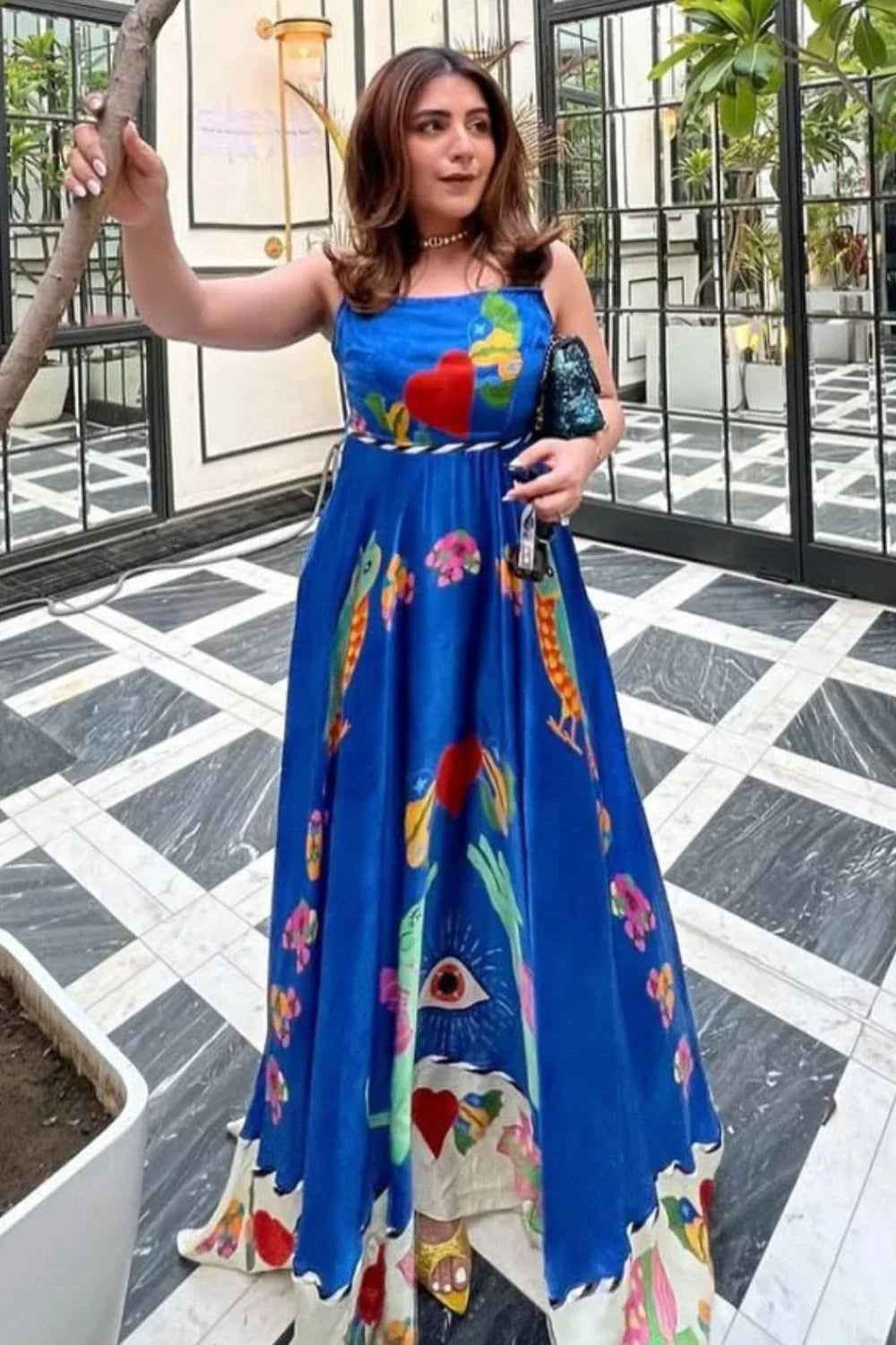 Meghna Pahwa wearing the Jocelyn Dress, a women's contemporary dress featuring a distinctive silhouette and stylish detailing, suited for summer outings, resort vacations, brunches and daytime celebrations.