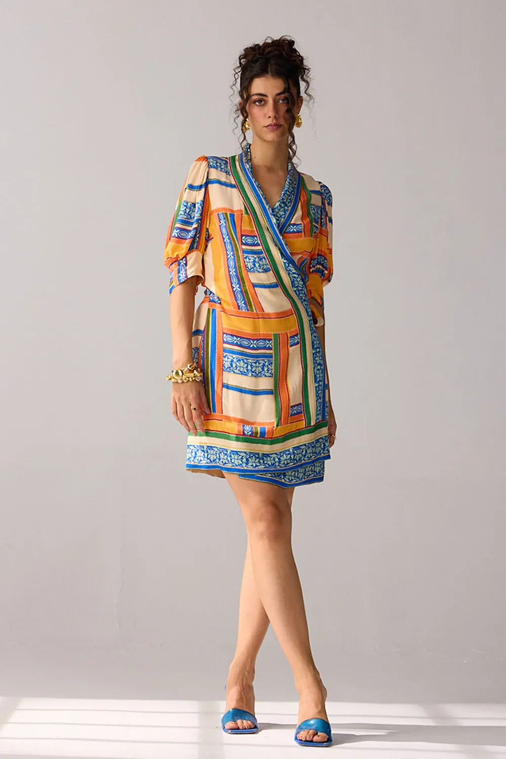 Rosie Wrap Dress women's wrap-style dress featuring a flattering waist-defining design and feminine silhouette, styled for summer brunches, resort vacations, garden parties and daytime celebrations.