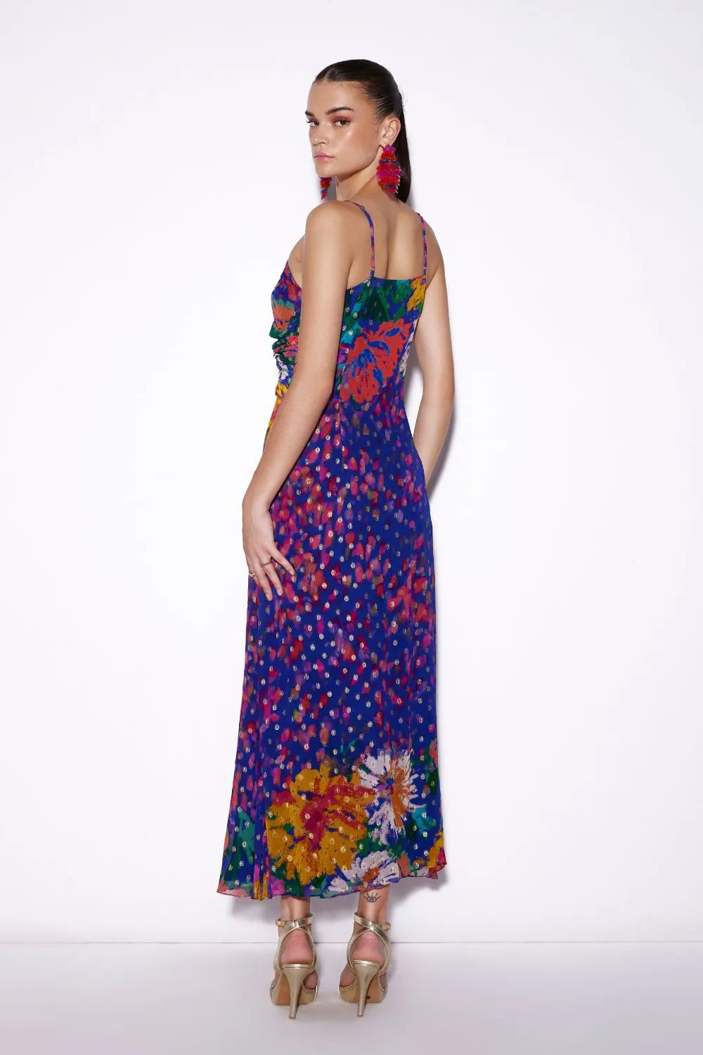 Back view of Sasha Dress women's dress featuring a contemporary silhouette and distinctive design details, styled for summer brunches, resort vacations, daytime outings and casual celebrations.