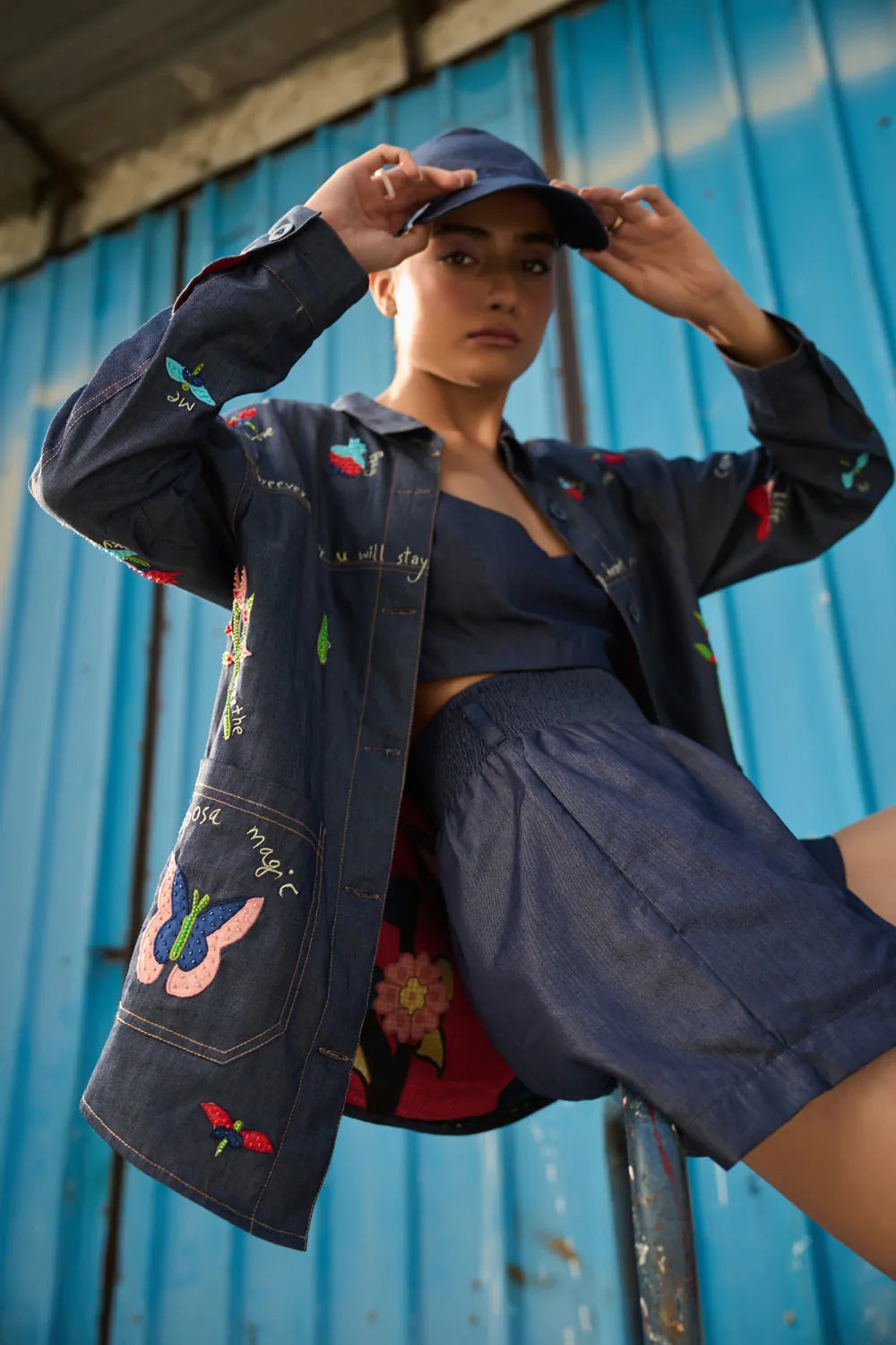 Soha Crop Blouse women's cropped blouse featuring a contemporary silhouette and stylish design details, designed to pair with matching pants or skirts, styled for summer outings, resort vacations, brunches and elevated casual occasions.