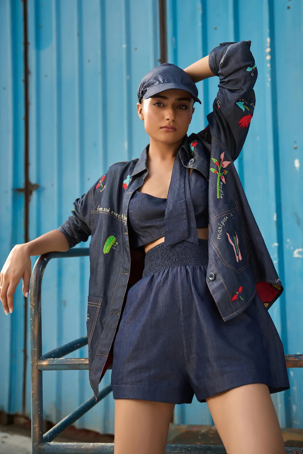 Soha Crop Blouse women's cropped blouse featuring a contemporary silhouette and stylish design details, designed to pair with matching pants or skirts, styled for summer outings, resort vacations, brunches and elevated casual occasions.