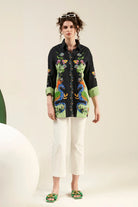 Darsy Shirt women's printed shirt featuring a stylish contemporary design and versatile silhouette, styled for casual outings, summer holidays, relaxed brunches and everyday resort wear.