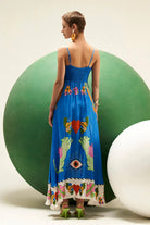 Back view of Jocelyn Dress women's dress featuring a contemporary silhouette and distinctive design details, styled for summer outings, resort vacations, brunches and special occasions.