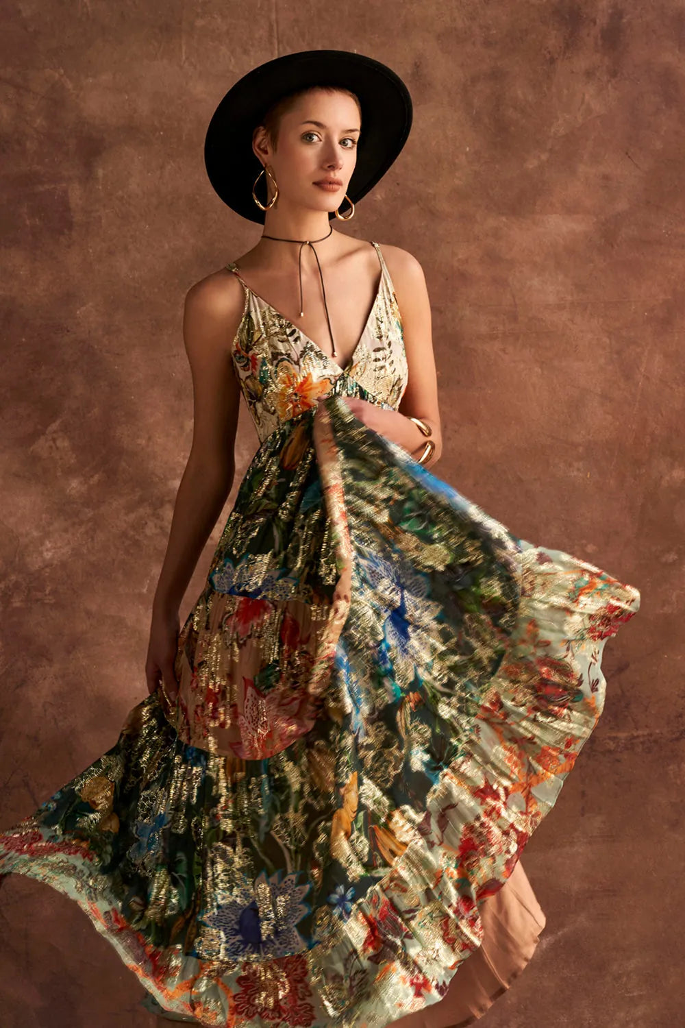 Katherine Maxi Dress women's maxi dress featuring an elegant flowing silhouette and distinctive contemporary design, styled for summer holidays, resort dinners, destination celebrations and special occasions.