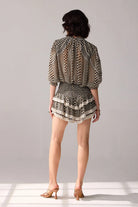 Back view of Keira Skorts women's skorts featuring a contemporary tailored silhouette that combines the appearance of a skirt with the practicality of shorts, styled for summer holidays, resort outings, brunches and casual daytime wear.