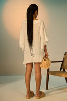 Lisbon Linen Coverup women's linen cover-up featuring a relaxed, airy silhouette designed for effortless layering over swimwear, styled for beach holidays, poolside lounging, resort vacations and warm-weather getaways.