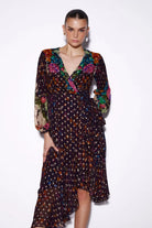 Maisy Wrap Dress women's wrap-style dress featuring a flattering waist-defining design and feminine silhouette, styled for summer holidays, resort brunches, garden parties and daytime celebrations.