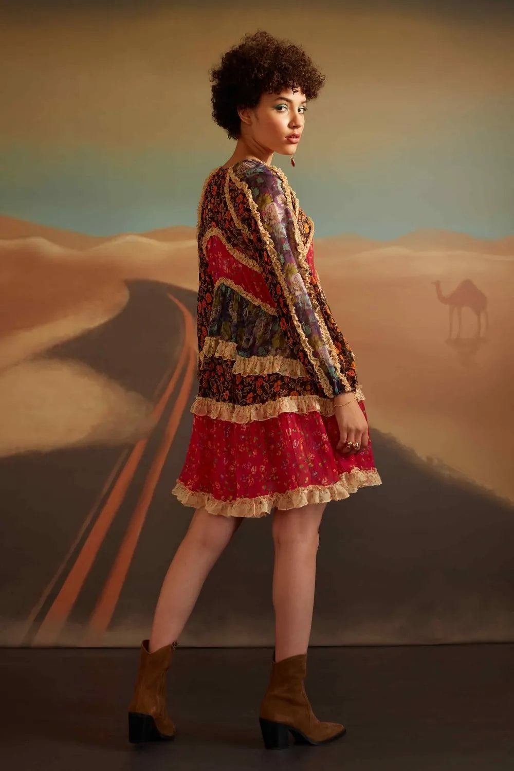Back view of Niara Mini Dress women's mini dress featuring a feminine silhouette and stylish contemporary detailing, styled for summer holidays, resort outings, brunches and daytime celebrations.