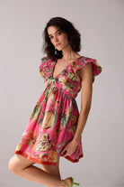 Nirvi Mini Dress women's mini dress featuring a contemporary silhouette and distinctive design details, styled for summer brunches, resort vacations, holiday outings and casual celebrations.