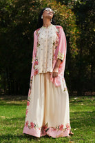 Percy Embroidered Cape With Pants Set women's coordinated outfit featuring an embroidered cape paired with matching pants, combining decorative detailing with a flowing silhouette, styled for resort vacations, festive gatherings, summer celebrations and elegant evening occasions.
