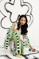 Shea Cape With Pants women's multicolour viscose georgette co-ord set featuring a flowing printed cape with dramatic sleeves and matching relaxed wide-leg pants, combining an artistic multicolour print with fluid movement, styled for festive celebrations, resort evenings, destination gatherings and special occasions.