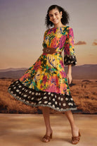 Sia Midi Dress women's midi dress featuring a feminine silhouette and contemporary design details, styled for summer brunches, resort vacations, daytime outings and special occasions.