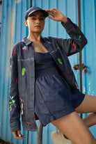Soha Crop Blouse women's cropped blouse featuring a contemporary silhouette and stylish design details, designed to pair with matching pants or skirts, styled for summer outings, resort vacations, brunches and elevated casual occasions.