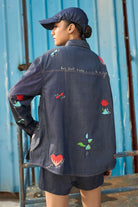 Back view of Soha Crop Blouse women's cropped blouse featuring a contemporary silhouette and stylish design details, designed to pair with matching pants or skirts, styled for summer outings, resort vacations, brunches and elevated casual occasions.