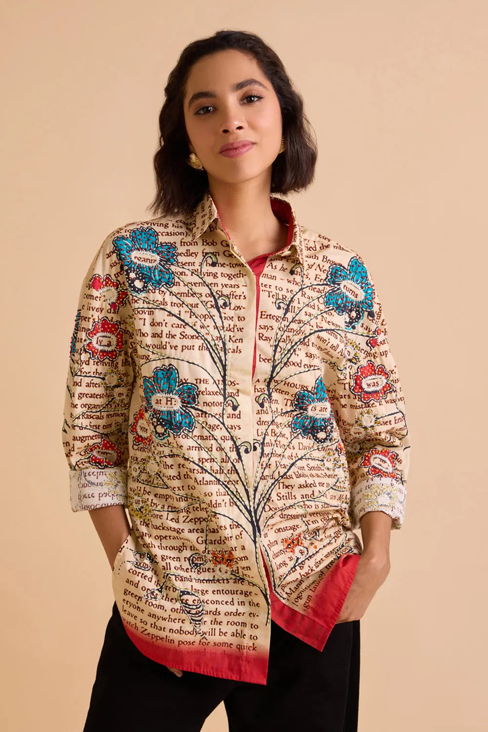 Walter Embroidered Shirt women's statement shirt featuring decorative embroidery, a classic shirt silhouette and contemporary styling, designed to pair with tailored trousers, skirts or denim, styled for casual outings, resort holidays, brunches and elevated everyday wear.