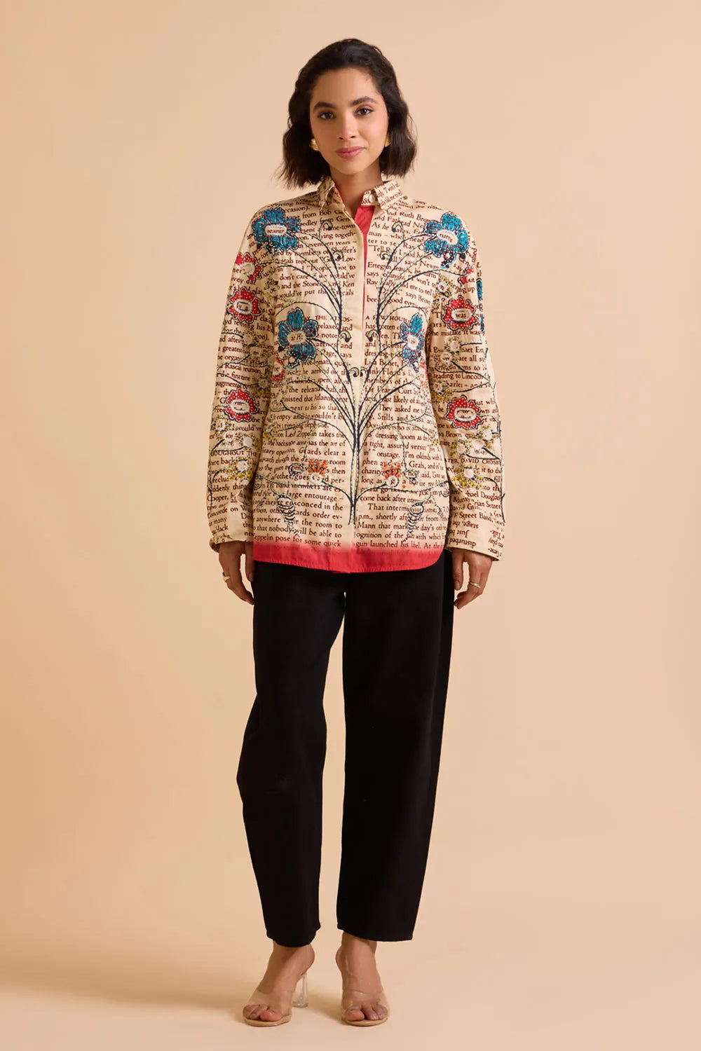 Walter Embroidered Shirt women's statement shirt featuring decorative embroidery, a classic shirt silhouette and contemporary styling, designed to pair with tailored trousers, skirts or denim, styled for casual outings, resort holidays, brunches and elevated everyday wear.